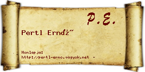Pertl Ernő névjegykártya